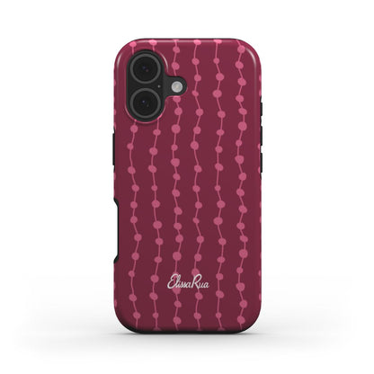 Cherry & Pink Stripe – MagSafe Tough Phone Case | Elissa Rua