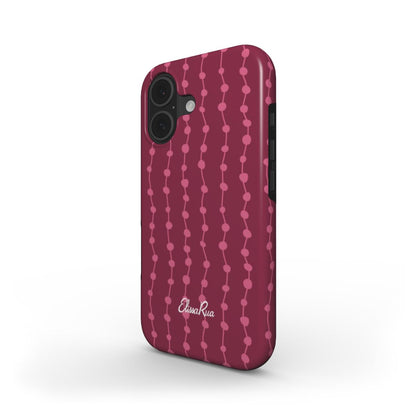 Cherry & Pink Stripe – MagSafe Tough Phone Case | Elissa Rua