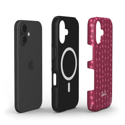 Cherry & Pink Stripe – MagSafe Tough Phone Case | Elissa Rua