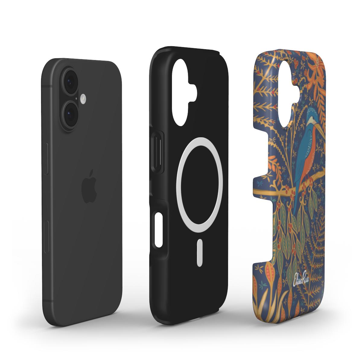 Kingfisher Art Nouveau – MagSafe Tough Phone Case | Elissa Rua