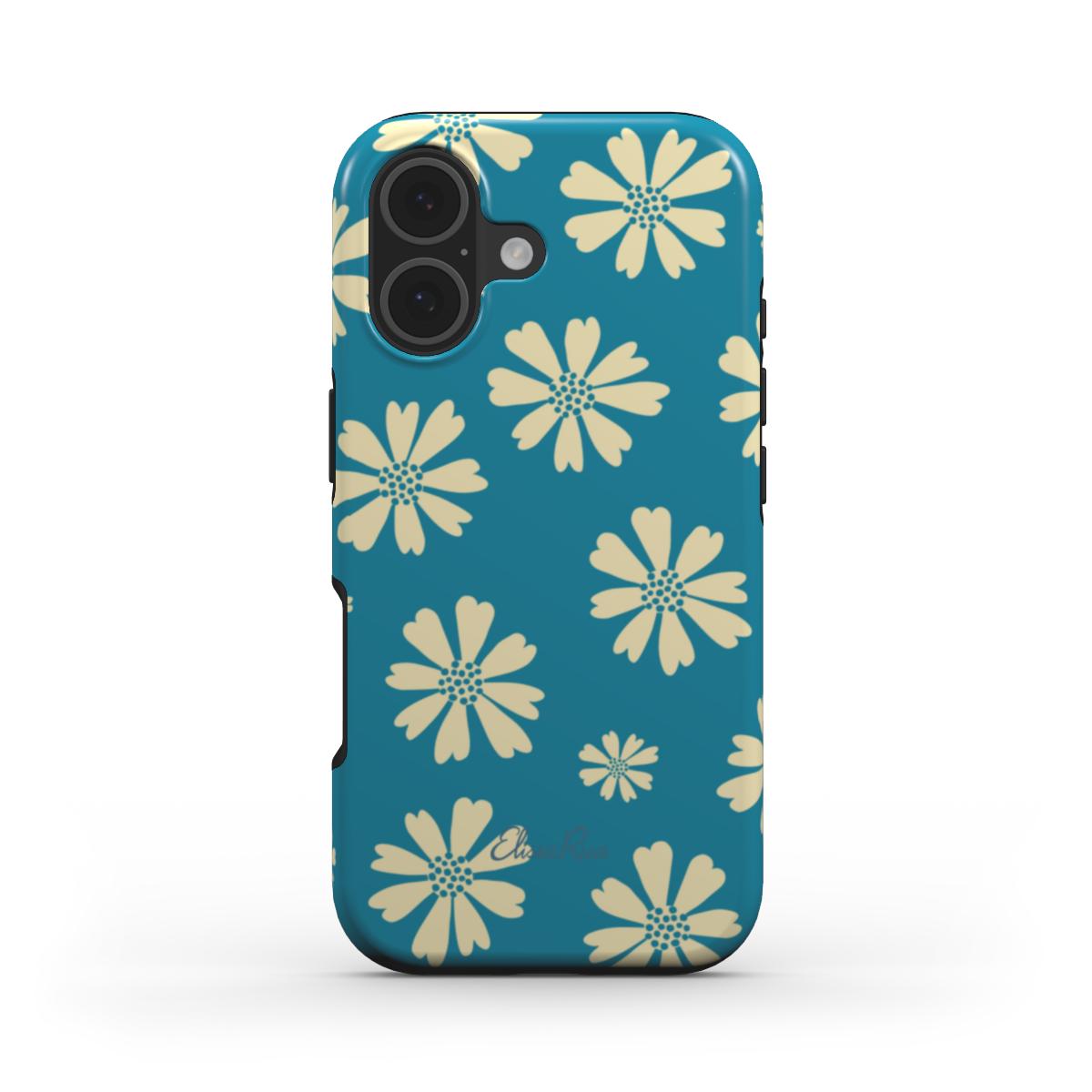 Blue Daisy Floral – MagSafe Tough Phone Case | Elissa Rua