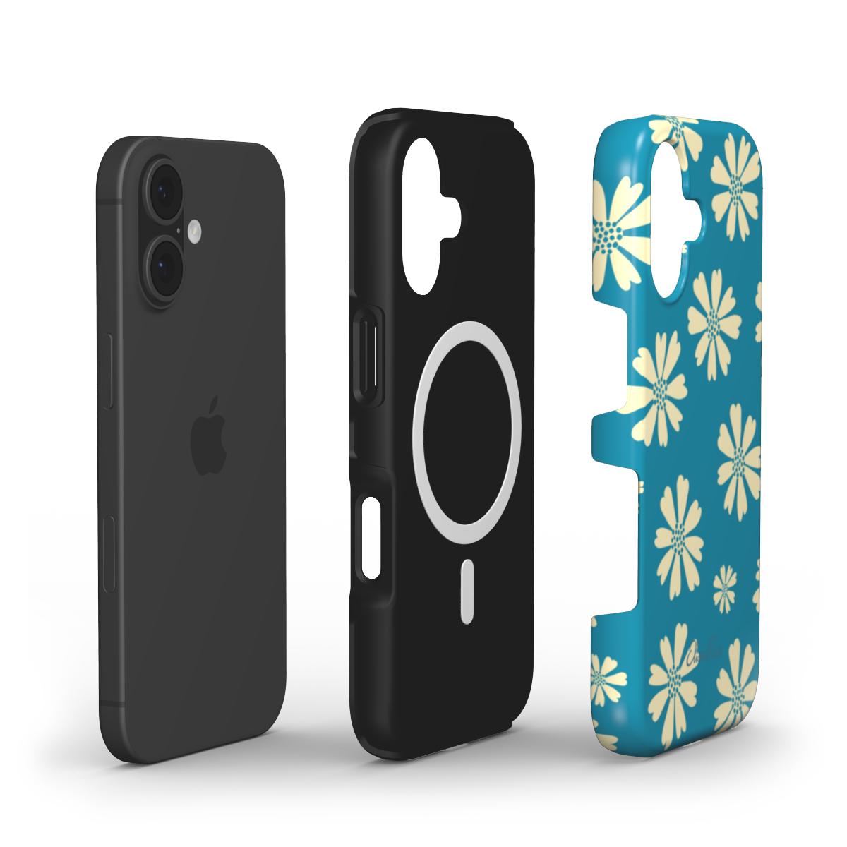 Blue Daisy Floral – MagSafe Tough Phone Case | Elissa Rua