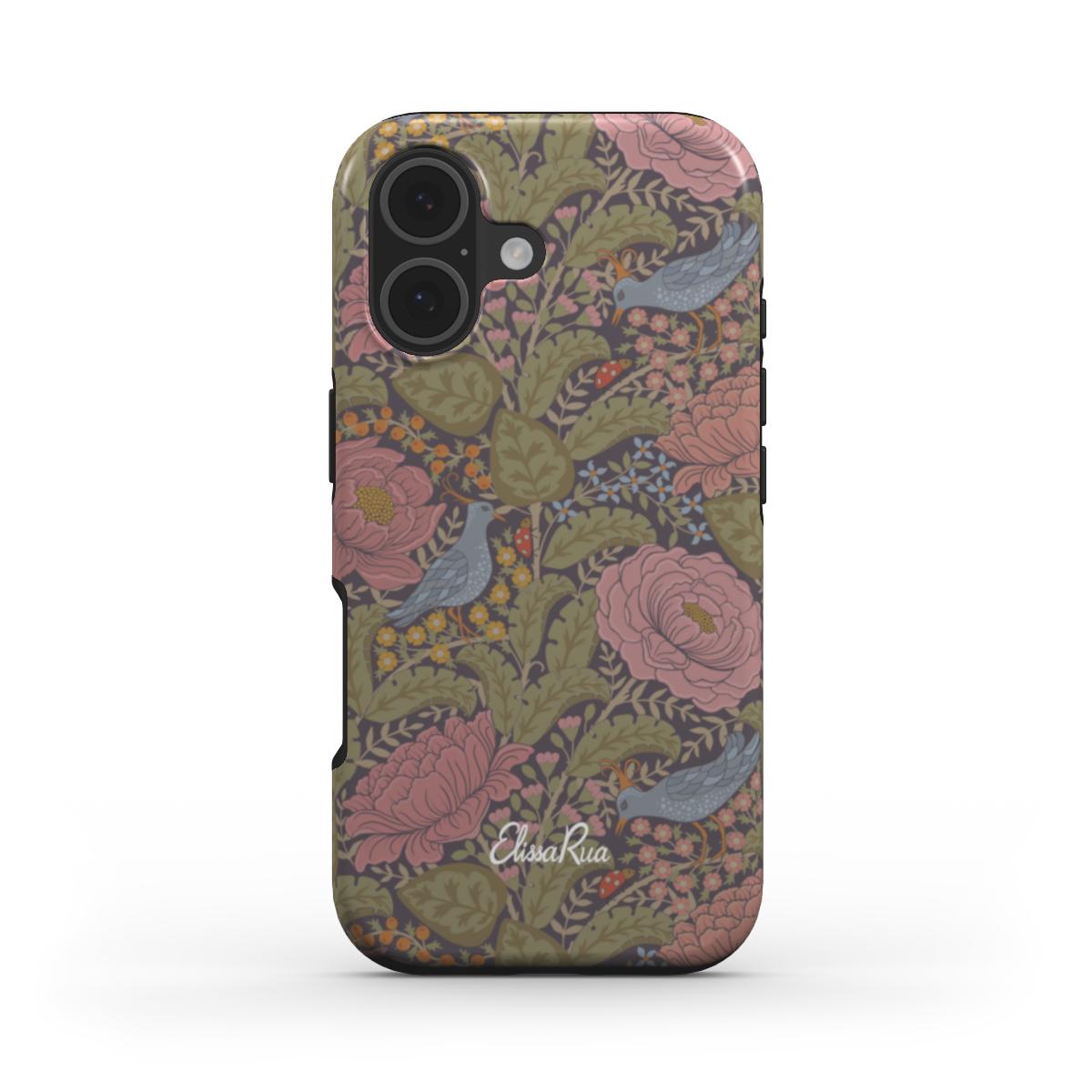 Peonies & Birds – MagSafe Tough Phone Case | Elissa Rua