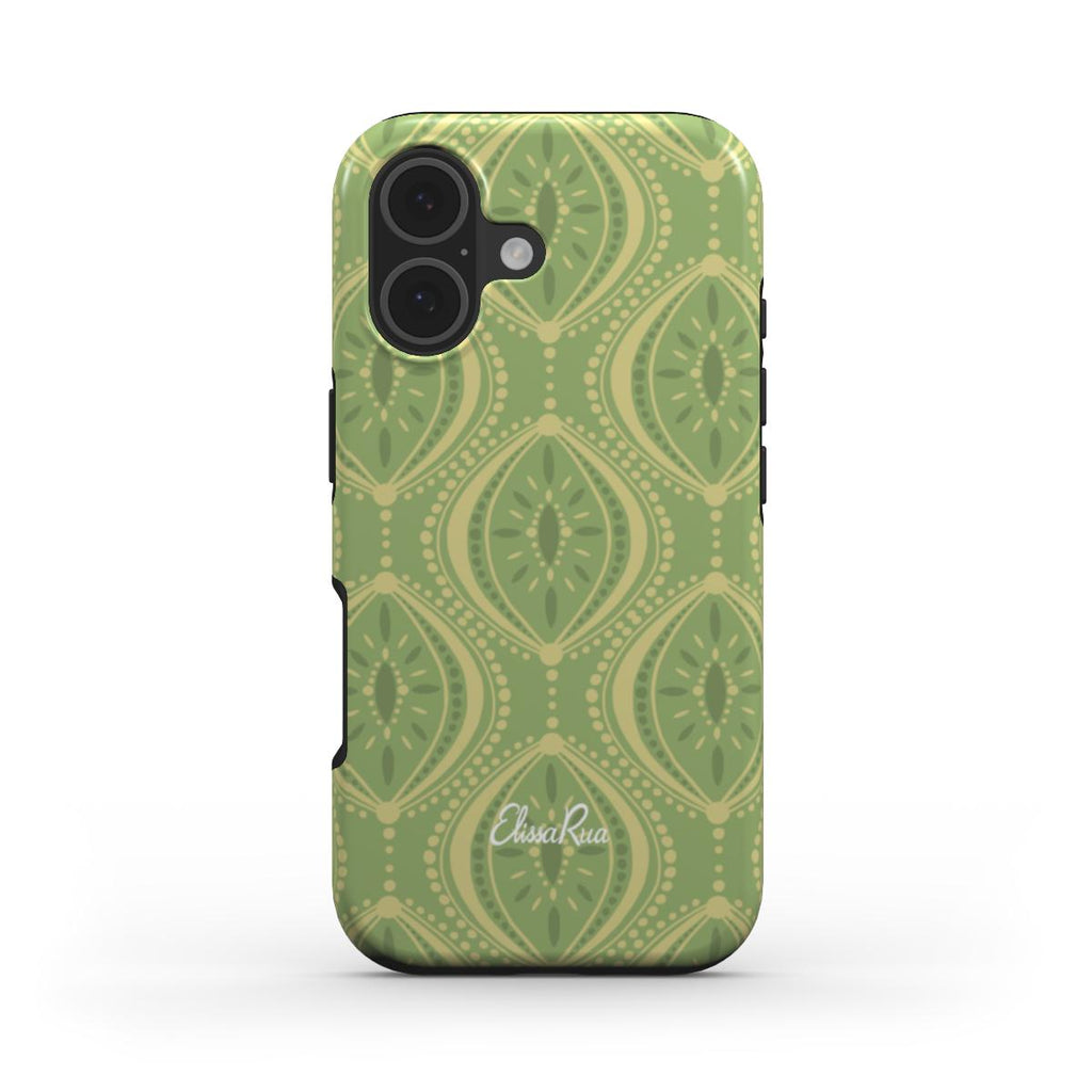 Green Boho Geometric – MagSafe Tough Phone Case | Elissa Rua
