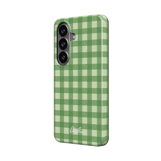 Green Gingham – Magnetic Tough Phone Case | Classic Check Pattern