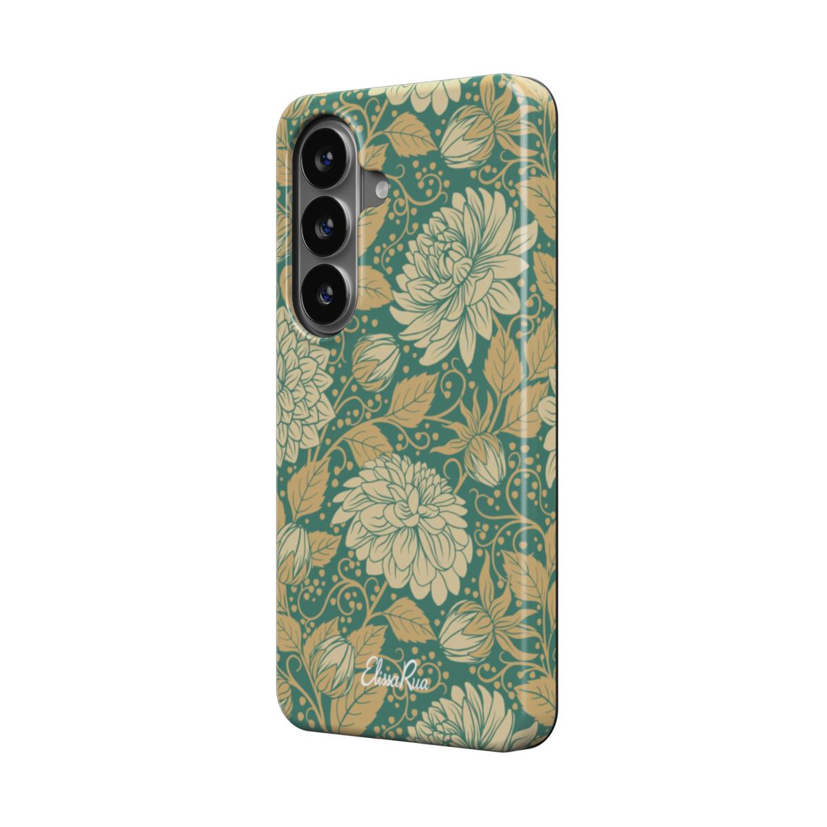Vintage Dahlia Floral – Magnetic Tough Phone Case | Elissa Rua
