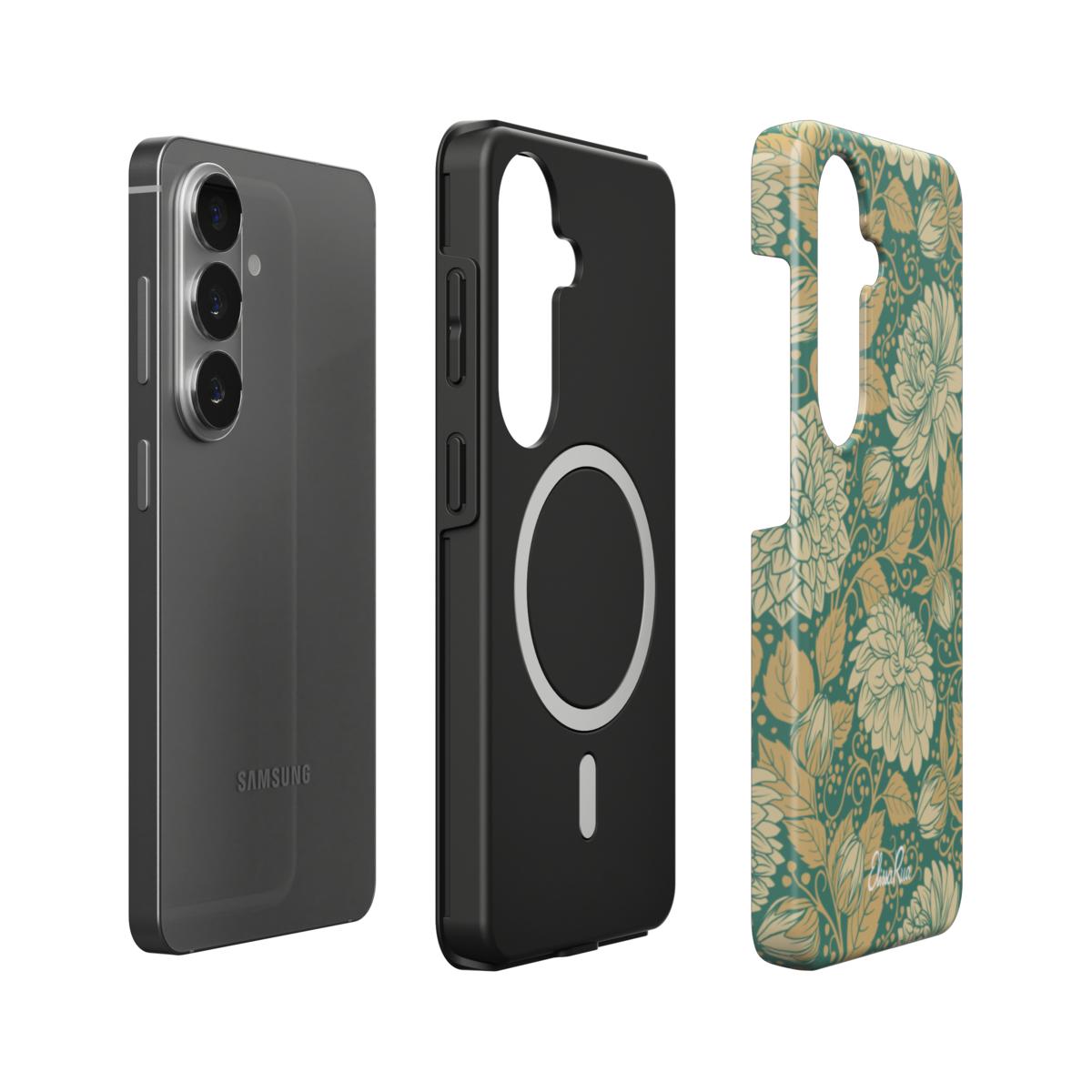 Vintage Dahlia Floral – Magnetic Tough Phone Case | Elissa Rua
