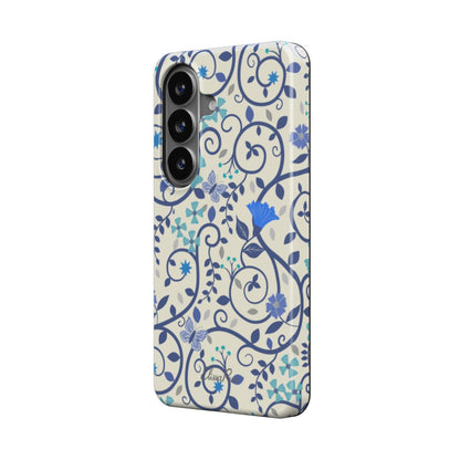 Blue Floral Swirl – Magnetic Tough Phone Case | Elissa Rua