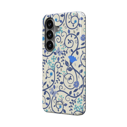 Blue Floral Swirl – Magnetic Tough Phone Case | Elissa Rua