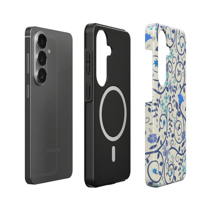 Blue Floral Swirl – Magnetic Tough Phone Case | Elissa Rua