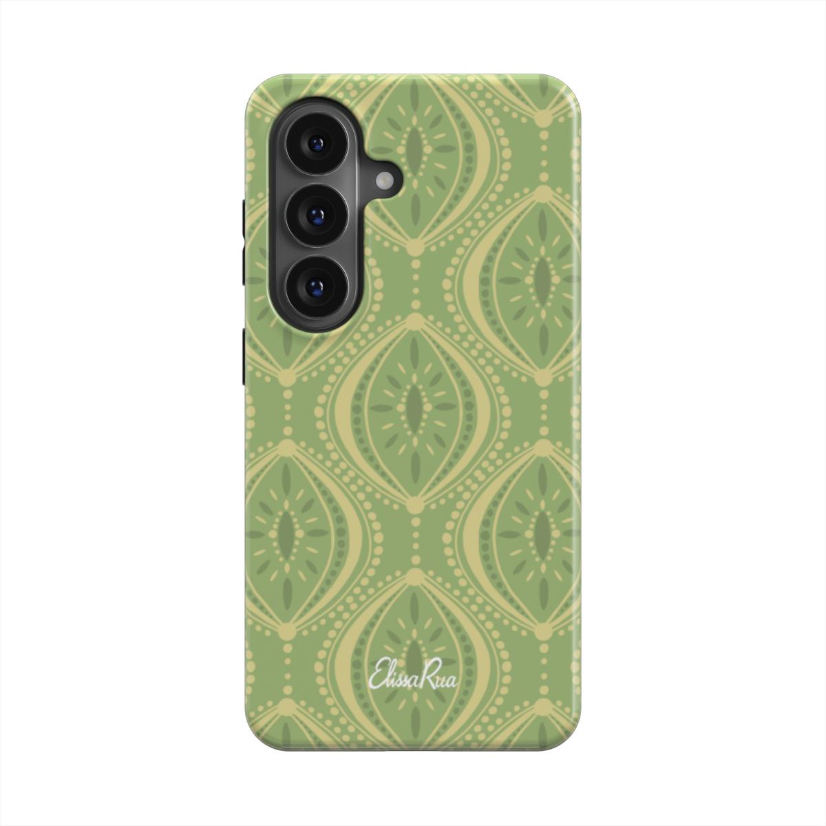 Green Boho Geometric – Magnetic Tough Phone Case | Elissa Rua