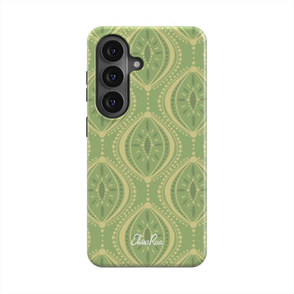 Green Boho Geometric – Magnetic Tough Phone Case | Elissa Rua
