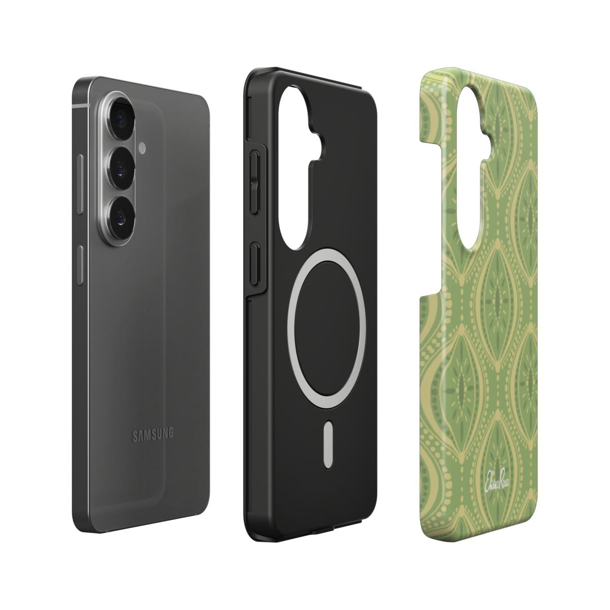 Green Boho Geometric – Magnetic Tough Phone Case | Elissa Rua