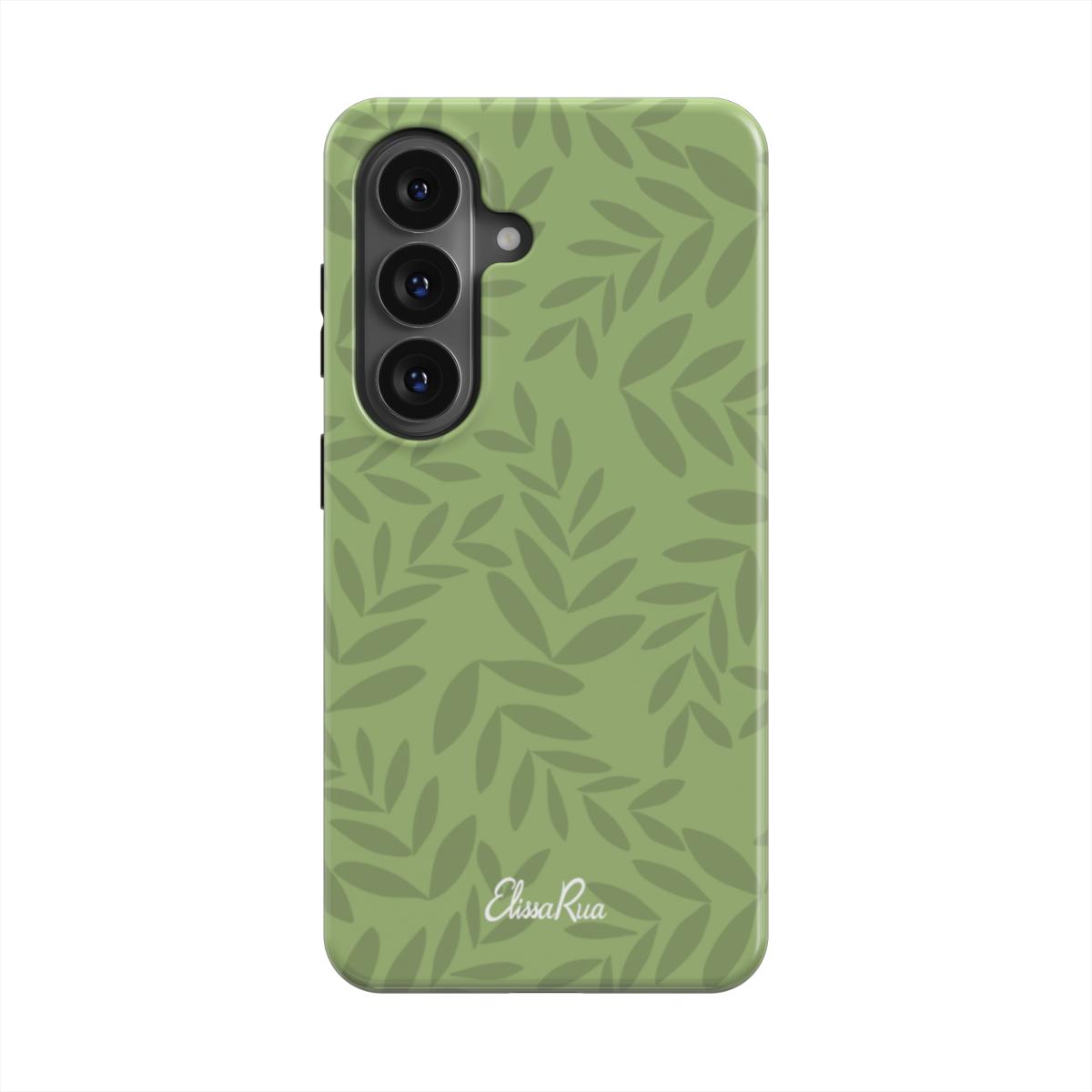 Olive Green Leaf – Magnetic Tough Phone Case | Elissa Rua