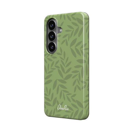 Olive Green Leaf – Magnetic Tough Phone Case | Elissa Rua