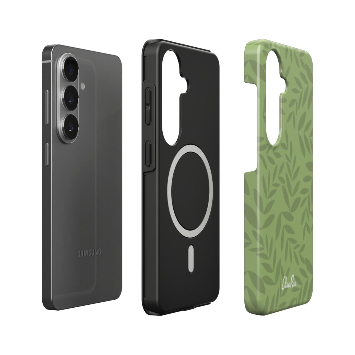Olive Green Leaf – Magnetic Tough Phone Case | Elissa Rua