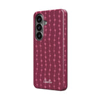 Cherry & Pink Stripe – Magnetic Tough Phone Case | Elissa Rua