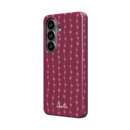 Cherry & Pink Stripe – Magnetic Tough Phone Case | Elissa Rua