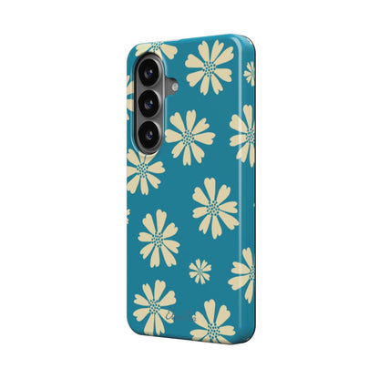 Blue Daisy Floral – Magnetic Tough Phone Case | Elissa Rua