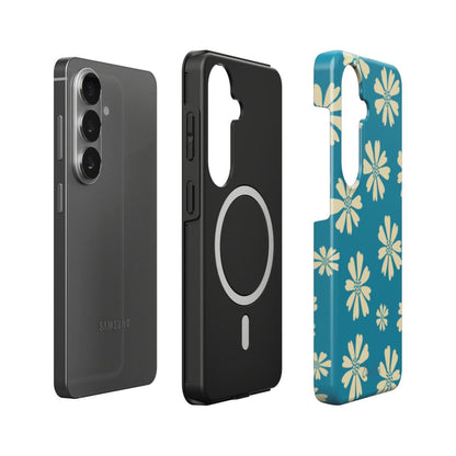 Blue Daisy Floral – Magnetic Tough Phone Case | Elissa Rua