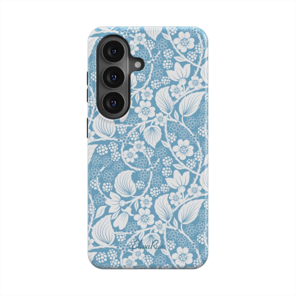 Blue Blackberry Botanical – Magnetic Tough Phone Case | Elissa Rua