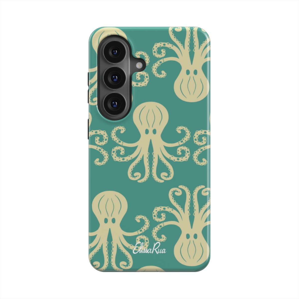 Octopus Teal – Magnetic Tough Phone Case | Elissa Rua