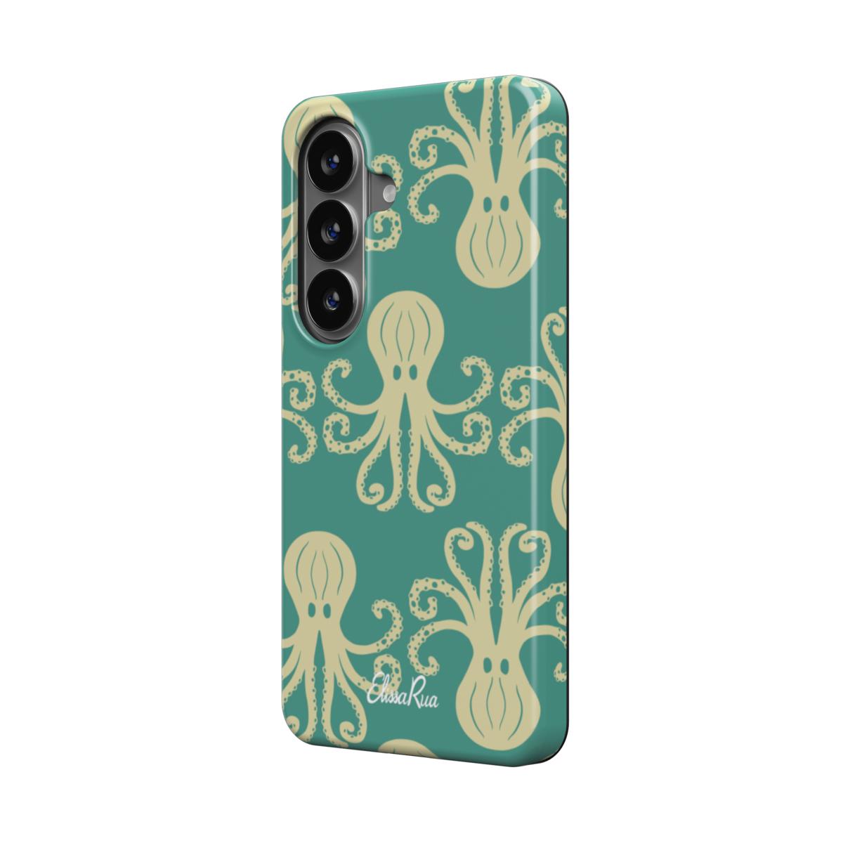 Octopus Teal – Magnetic Tough Phone Case | Elissa Rua