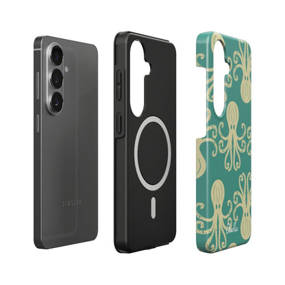 Octopus Teal – Magnetic Tough Phone Case | Elissa Rua
