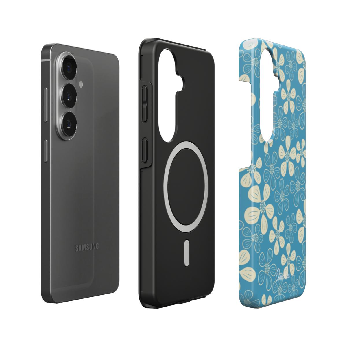 Modern Abstract Blue Floral – Magnetic Tough Phone Case | Elissa Rua
