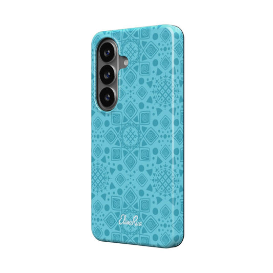 Cyan Mandala Geometric – Magnetic Tough Phone Case | Elissa Rua