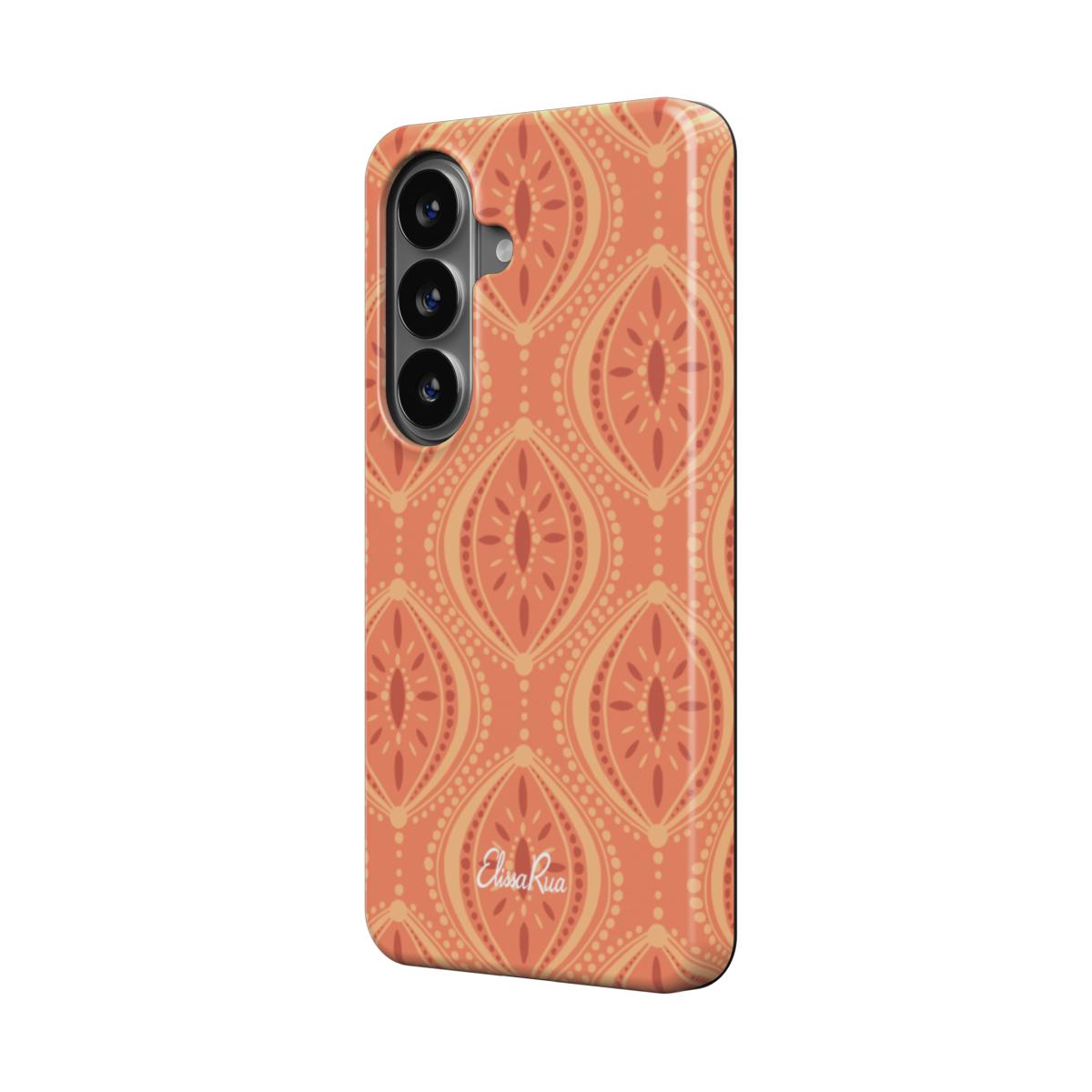 Boho Orange Geometric Pattern – Magnetic Tough Phone Case | Elissa Rua