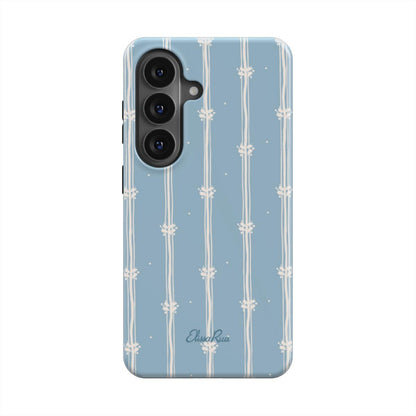 Blue Floral Stripe – Magnetic Tough Phone Case | Elissa Rua