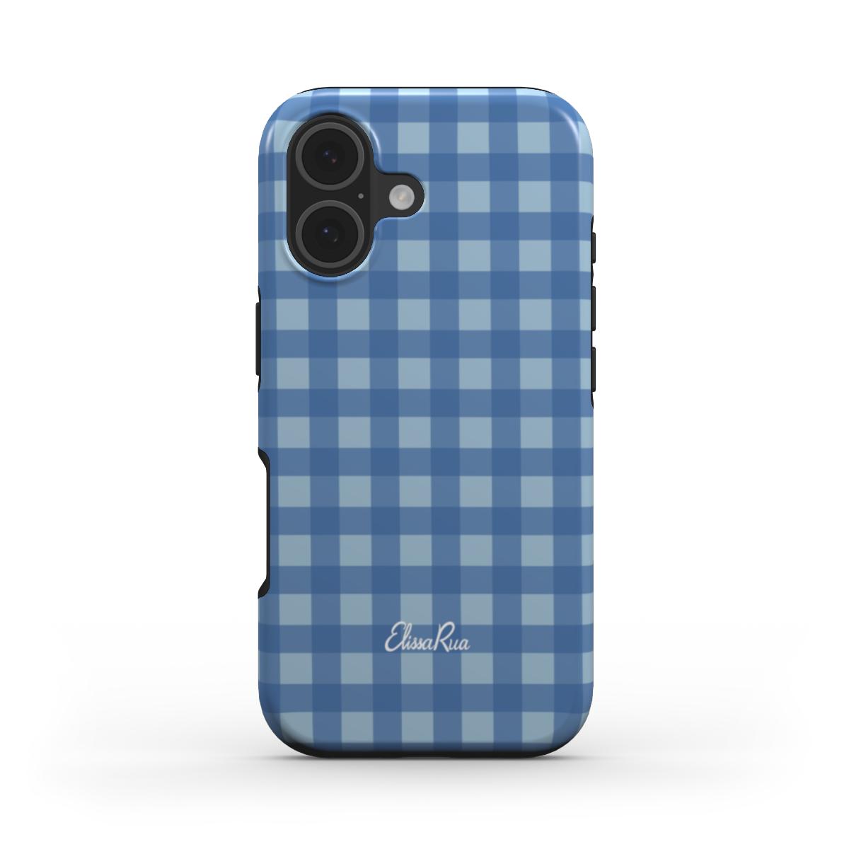 Blue Gingham – Tough Phone Case | Classic Check Pattern