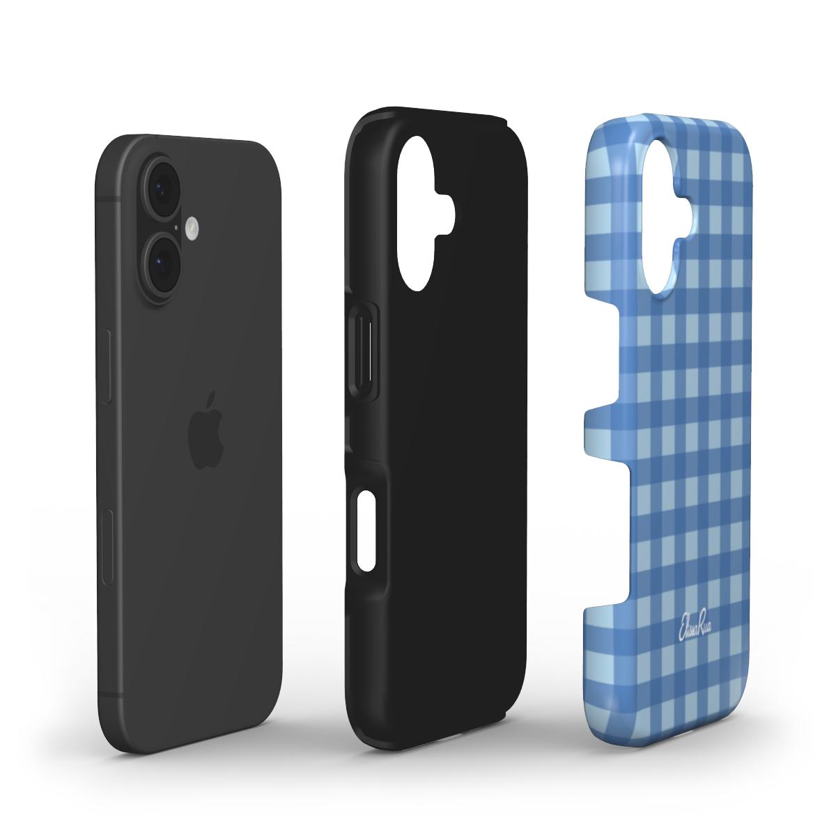 Blue Gingham – Tough Phone Case | Classic Check Pattern