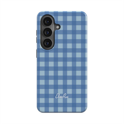 Blue Gingham – Magnetic Tough Phone Case | Classic Check Pattern