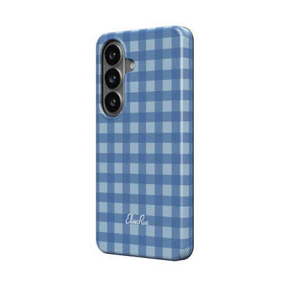 Blue Gingham – Magnetic Tough Phone Case | Classic Check Pattern