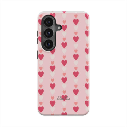 Pink Heart Stripe – Magnetic Tough Phone Case | Elissa Rua