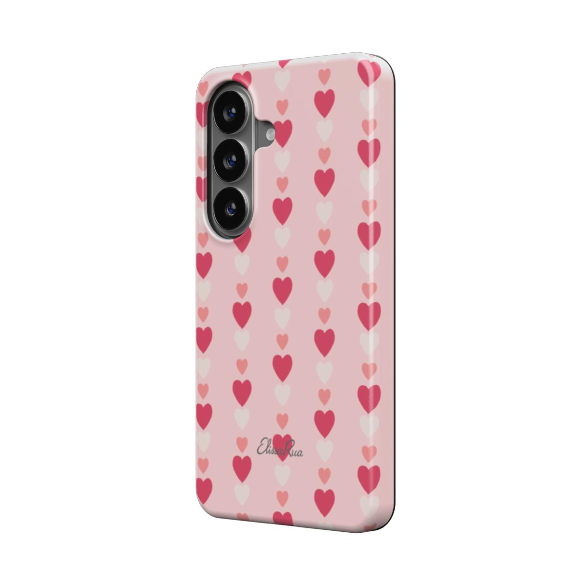 Pink Heart Stripe – Magnetic Tough Phone Case | Elissa Rua