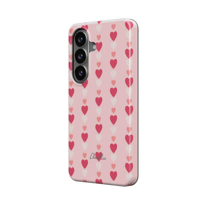 Pink Heart Stripe – Magnetic Tough Phone Case | Elissa Rua