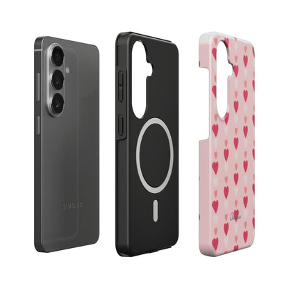 Pink Heart Stripe – Magnetic Tough Phone Case | Elissa Rua