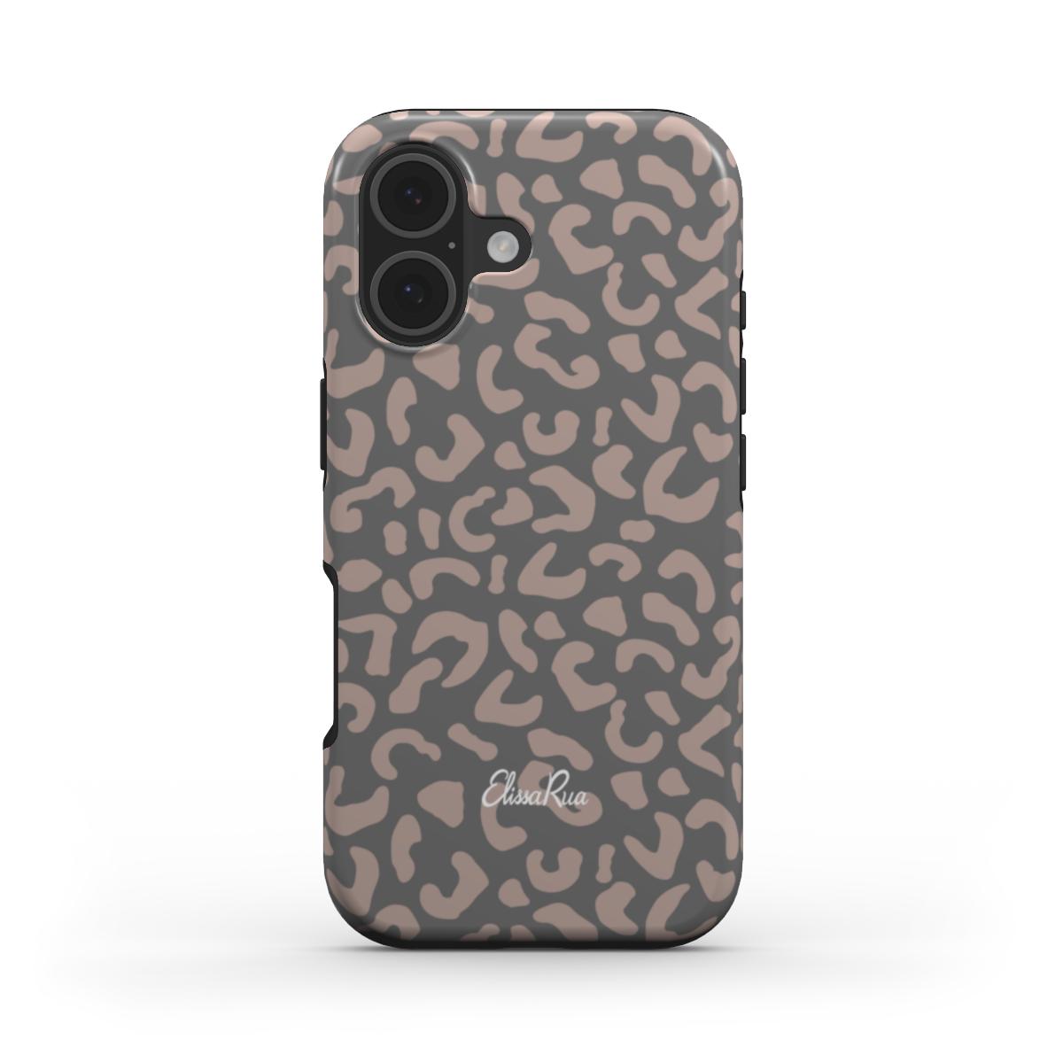 Charcoal Leopard – MagSafe Tough Phone Case | Elissa Rua