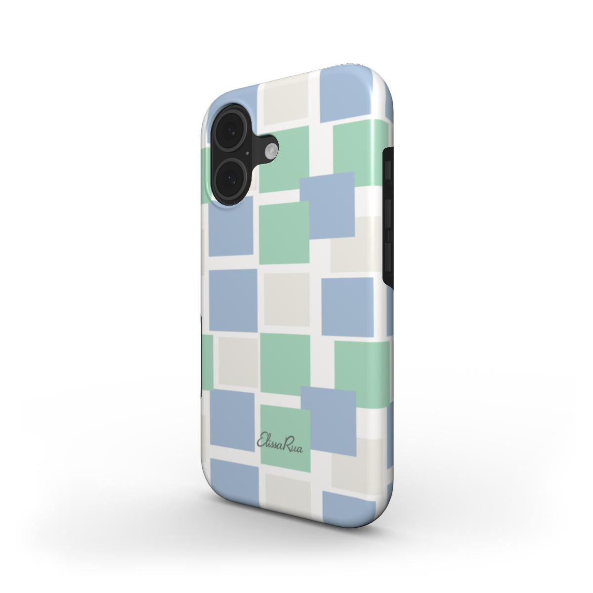 Blue and Green Pastel Squares – Tough Phone Case | Elissa Rua