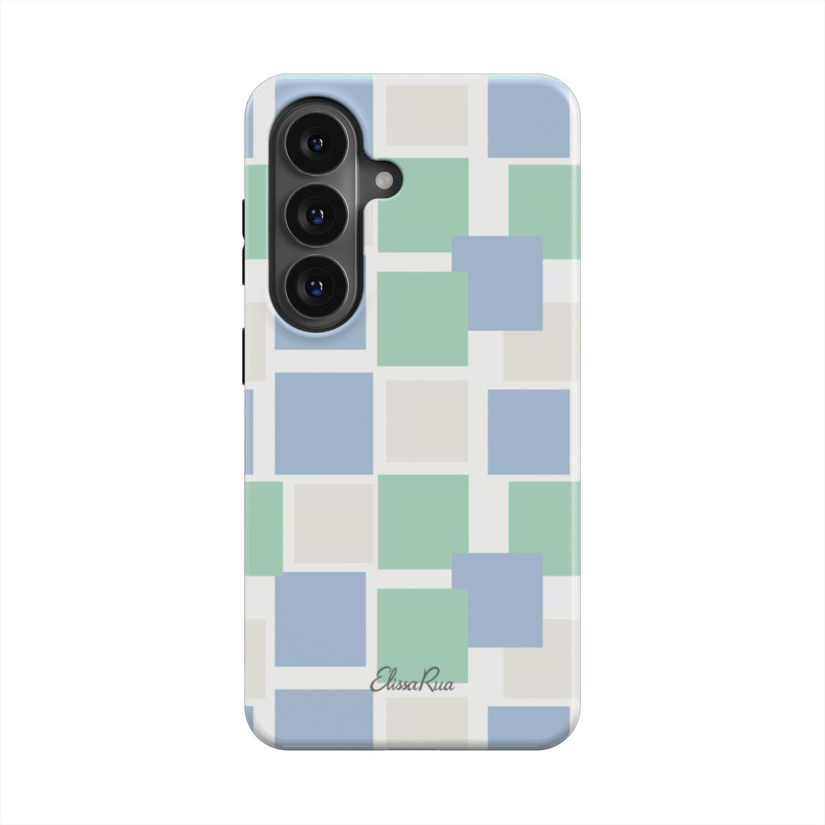 Blue and Green Pastel Squares – Magnetic Tough Phone Case | Elissa Rua