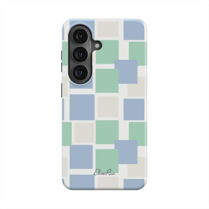 Blue and Green Pastel Squares – Magnetic Tough Phone Case | Elissa Rua