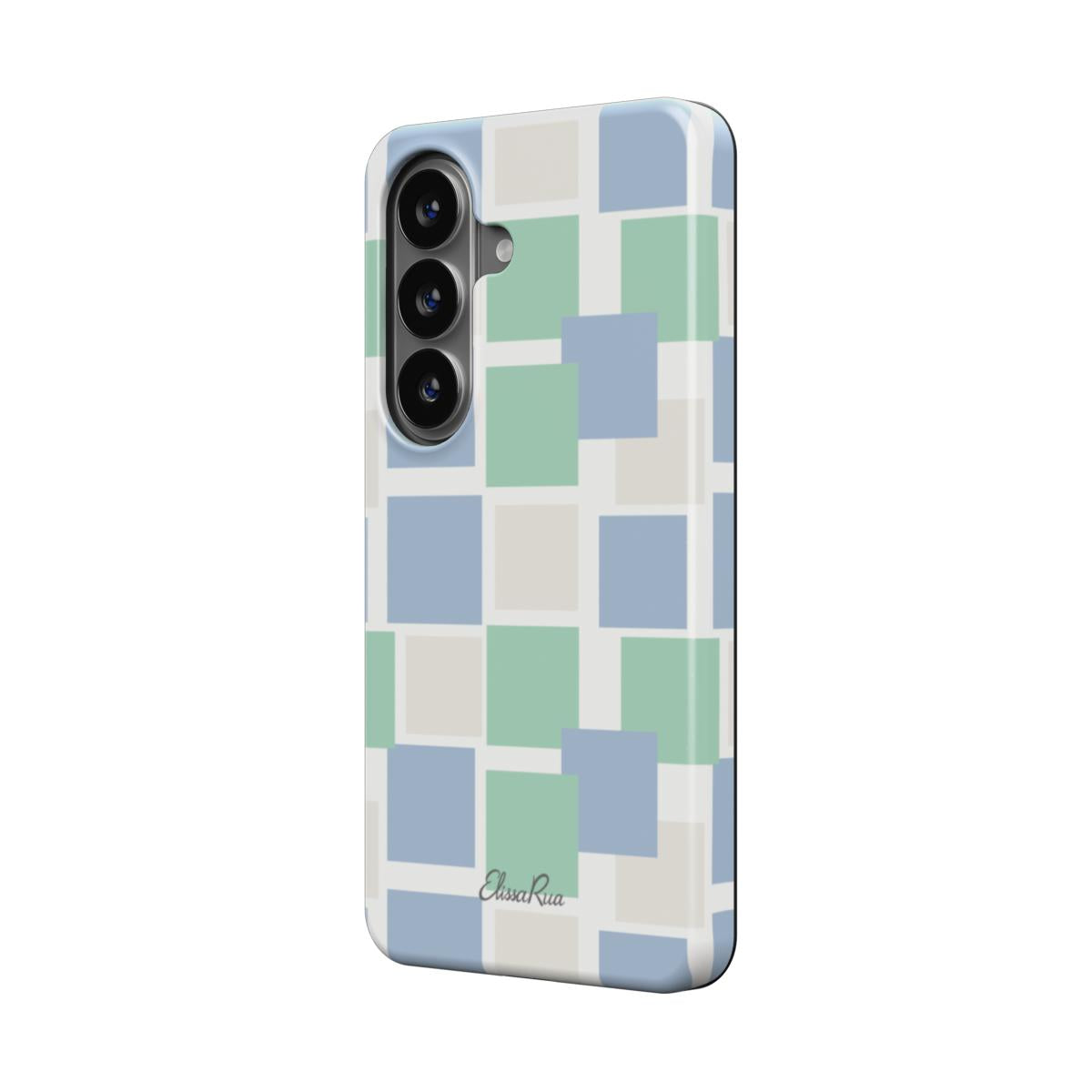 Blue and Green Pastel Squares – Magnetic Tough Phone Case | Elissa Rua