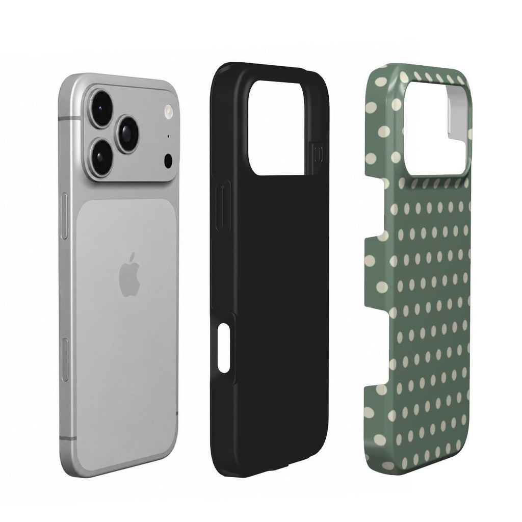 Coque de téléphone résistante – Pois vert sauge | Elissa Rua