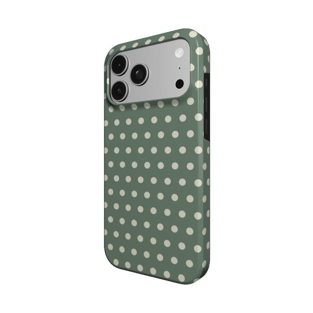 Salbeigrünes Polka-Dot-Muster – MagSafe Tough Handyhülle | Elissa Rua