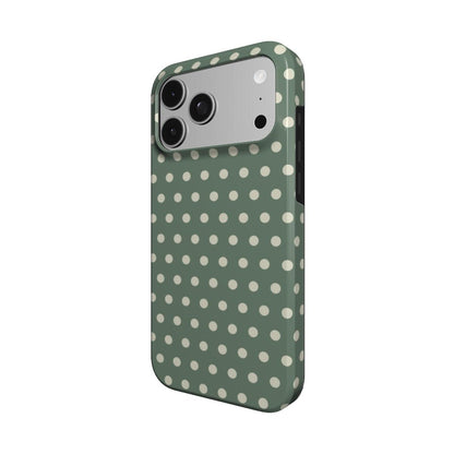 Sage Green Polka Dot – MagSafe Tough Phone Case | Elissa Rua