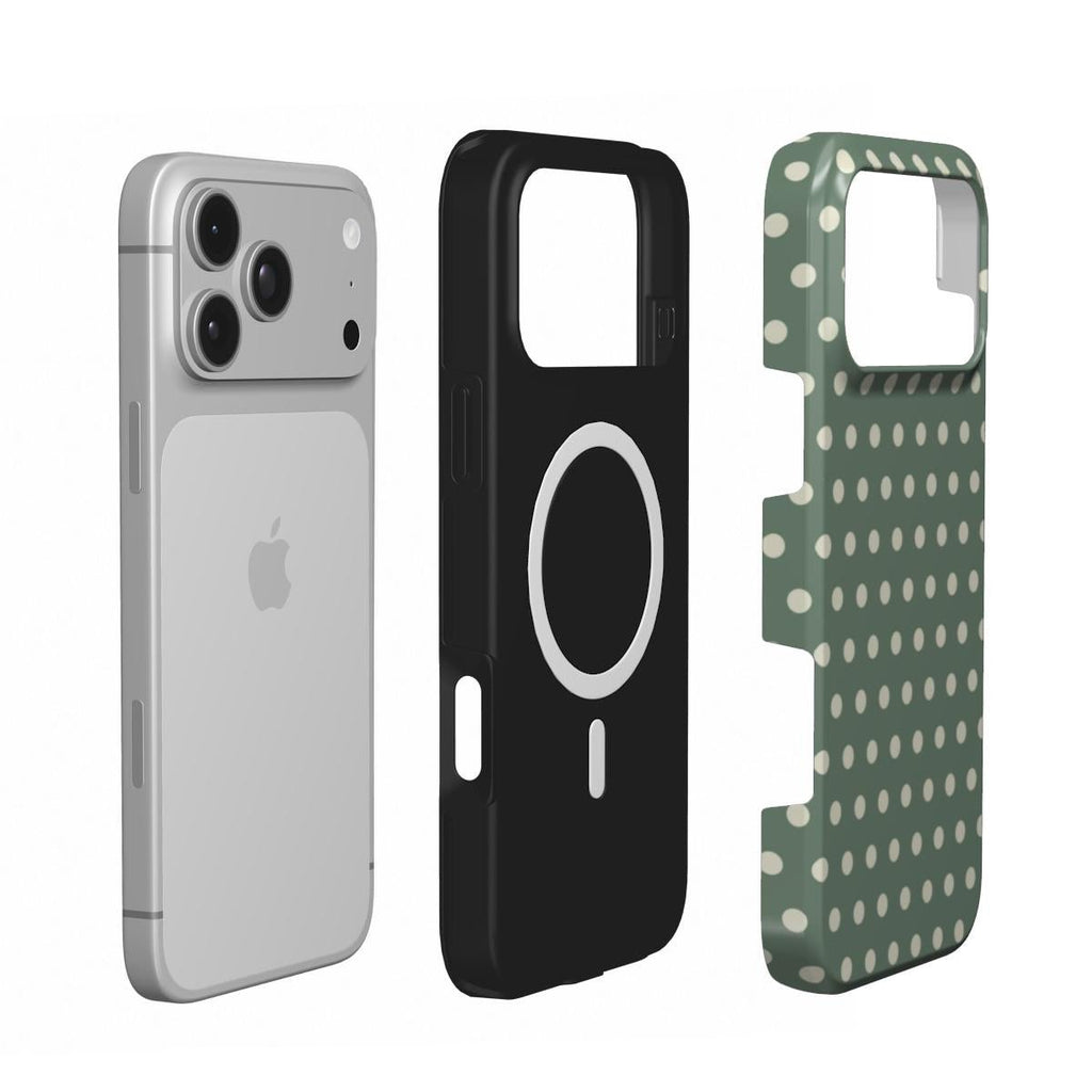 Salbeigrünes Polka-Dot-Muster – MagSafe Tough Handyhülle | Elissa Rua