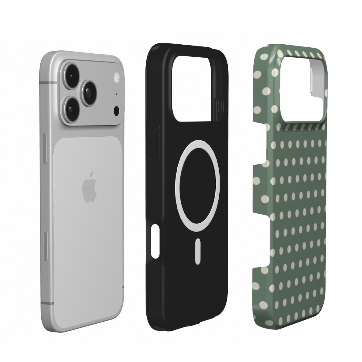 Salbeigrünes Polka-Dot-Muster – MagSafe Tough Handyhülle | Elissa Rua